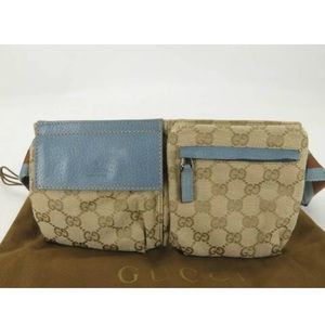 Gucci blue waist pouch belt bag